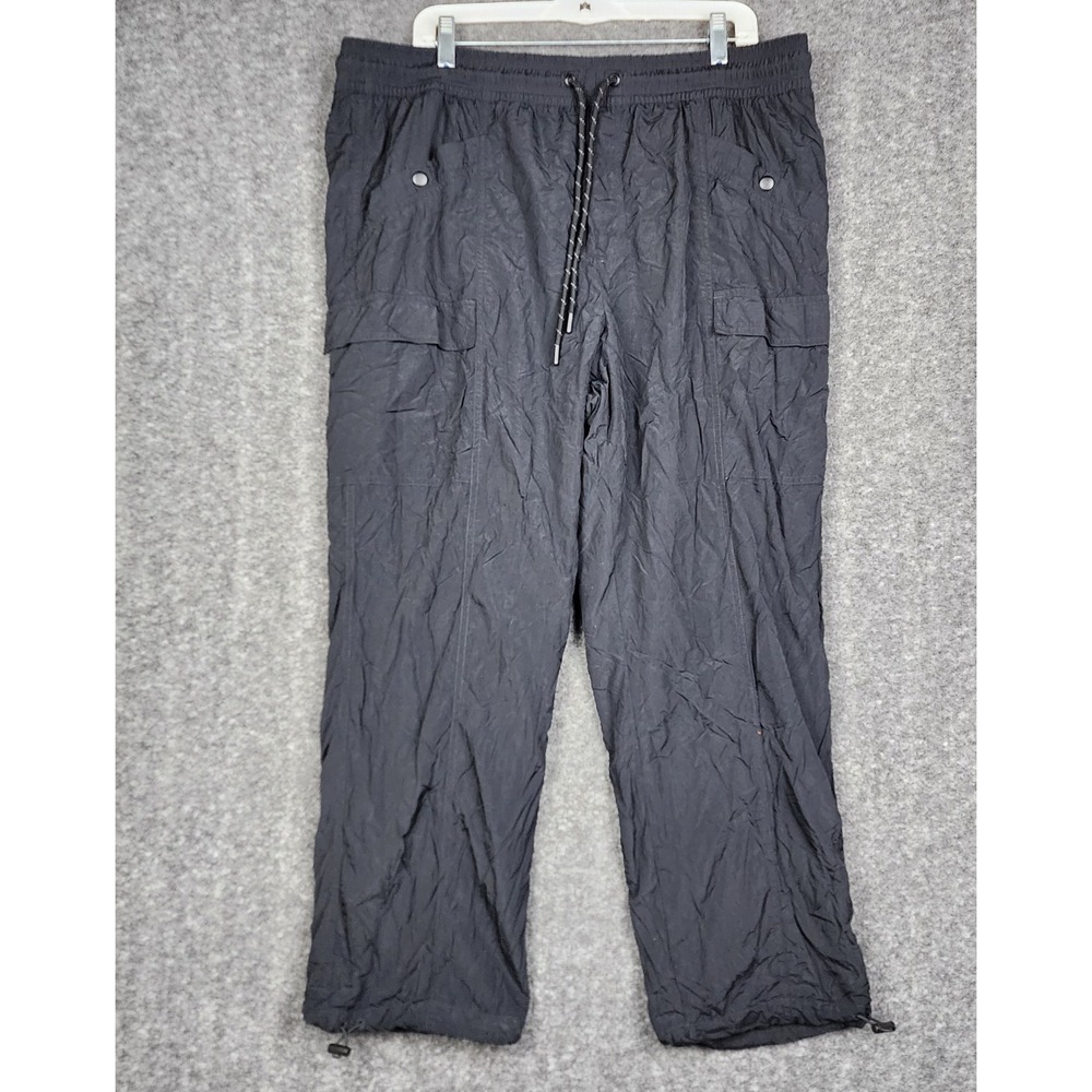 Avia Cargo Pants Mens XXL Black Soot Nylon Athletic Utility Toggles